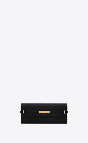 YSL Manhattan Clutch In Box Saint Laurent Kozene Noir | 05692-GTMN