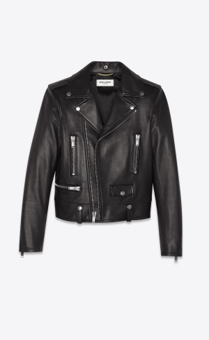 YSL Motorcycle Jacket In Lambskin Čierne | 05684-IOED