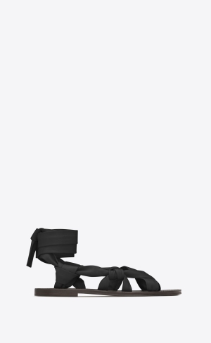 YSL Nolan Sandals In Smooth Kozene Čierne | 59174-NPSO