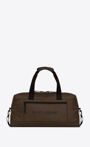 YSL Nuxx Duffle In Nylon Hnedožltý | 76089-IONT