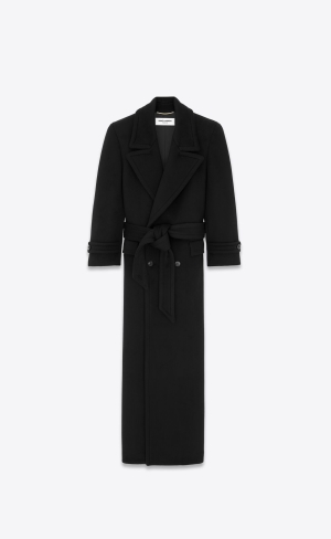 YSL Oversized Coat In Vlna Čierne | 70493-BIWR