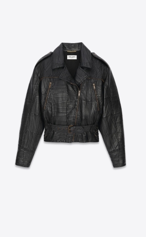 YSL Podpatku Jacket In Lambskin Čierne | 73948-KJGW