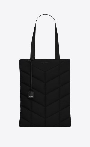 YSL Puffer Tote Bag In Econyl® And Pegaso Xl Noir | 19538-WZVB