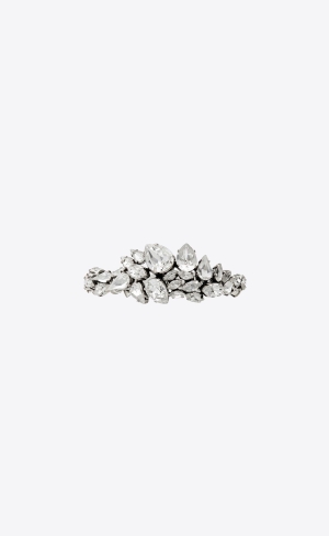 YSL Rhinestone Bouquet Bracelet In Metal Strieborne | 21804-FUXQ