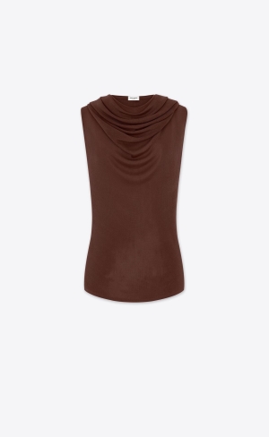 YSL S Kapucňou Top In Knit Chocolat | 42057-DQHR