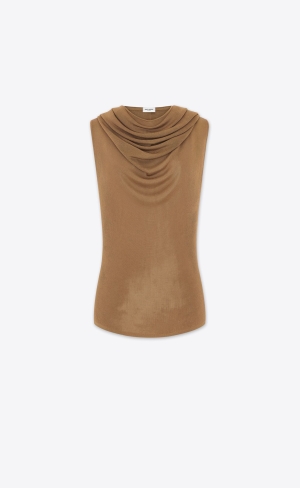 YSL S Kapucňou Top In Knit Noisette | 67950-EJKH