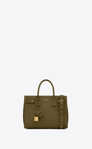 YSL Sac De Jour Supple Baby In Grained Kozene Olivovo Zelená Zelene | 07692-NKHZ