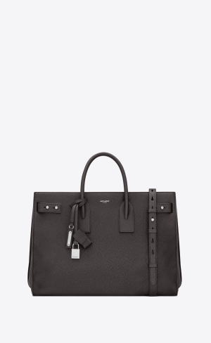 YSL Sac De Jour Thin Large In Grained Kozene Storm | 48103-QYFS