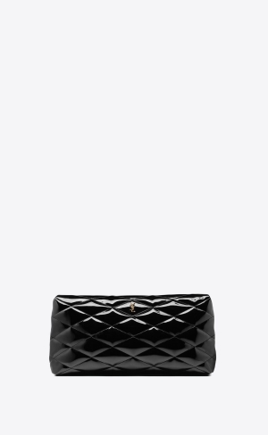 YSL Sade Large Clutch In Lakovane Platene Čierne | 96150-CFGA