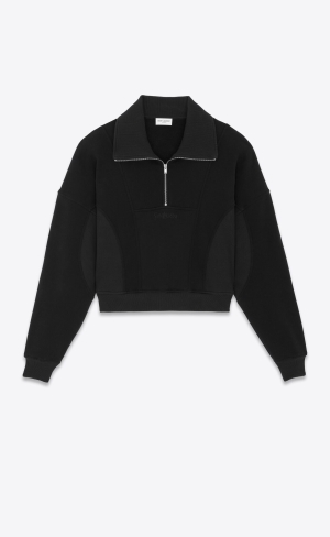 YSL Saint Laurent Cropped Sweatshirt Čierne | 75408-ZCSI