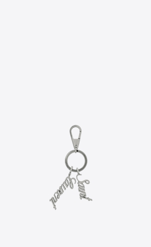 YSL Saint Laurent Keyring In Metal Strieborne | 05864-ZQOW