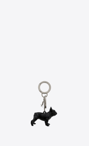 YSL Saint Laurent Pepe Keyring Čierne Biele | 54612-PNHB