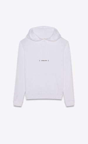 YSL Saint Laurent Rive Gauche Hoodie Biele | 76019-DBUN