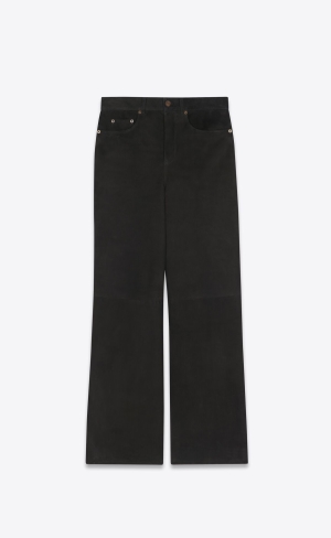 YSL Siroke Topanky-leg Pants In Semisove Čierne | 64391-PKFR