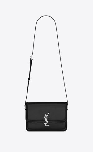 YSL Solferino Medium Satchel In Smooth Kozene Čierne | 35928-HQRP