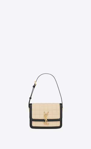 YSL Solferino Small In Prešívané Nubuck Semisove Biele Čierne | 12435-RXCZ