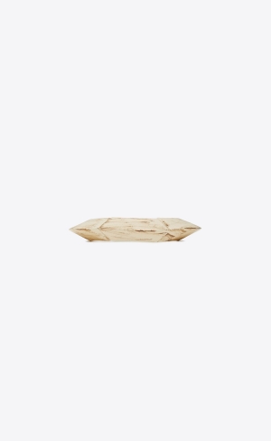 YSL Spinning Top Elastic Bangle In Resin, Wood And Metal Strieborne Biele Hnede | 51098-SFNG