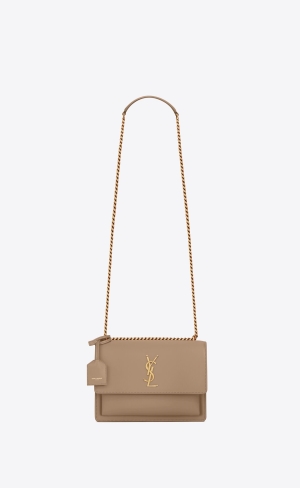 YSL Sunset Medium In Smooth Kozene Hnede | 28307-YXJB