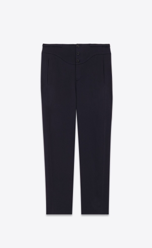 YSL Sweatpants In Crepe Satin Modre | 48302-PDAL