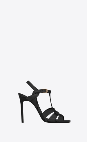 YSL Tribute Sandals In Smooth Kozene Čierne | 79651-NGDS