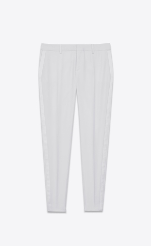 YSL Tuxedo Pants In Grain De Poudre Shell | 72954-HBTW