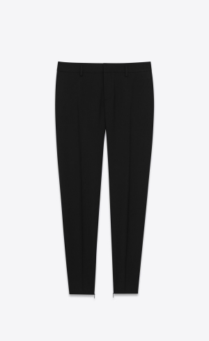 YSL Vychudnutý Pants In Gabardine Čierne | 58072-ZCPT