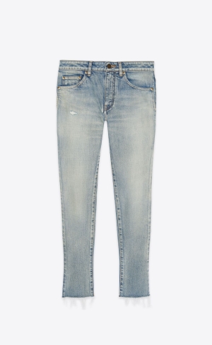 YSL Vychudnutý Stredne-waist Jeans Modre | 96471-CTRK