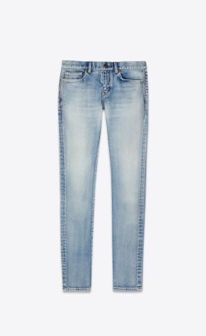 YSL Vychudnutý-fit Jeans Modre | 80915-PRXD