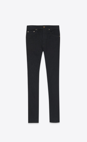 YSL Vychudnutý-fit Jeans Čierne | 46870-YVZP