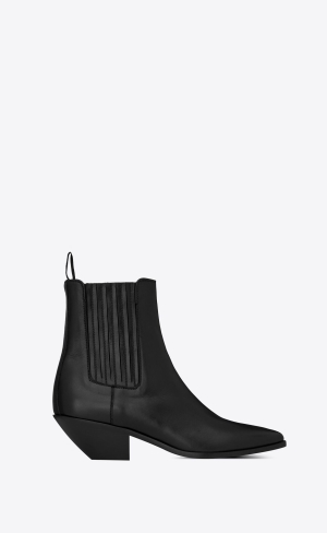 YSL West Chelsea Boots In Smooth Kozene Čierne | 42951-FIUJ