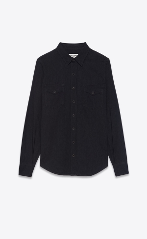 YSL Western Shirt Čierne | 02687-TKJP