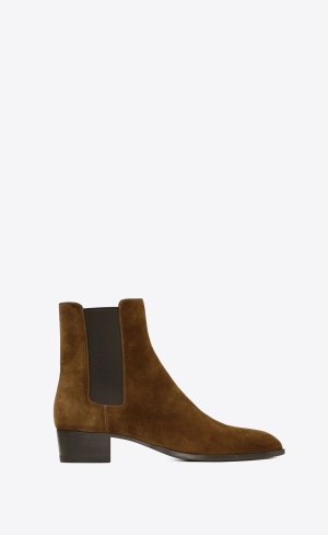 YSL Wyatt Chelsea Boots In Semisove Land | 72948-QEXY