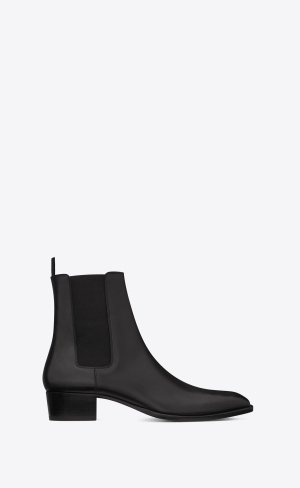 YSL Wyatt Chelsea Boots In Smooth Kozene Čierne | 14805-FQZC